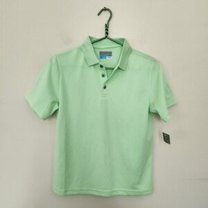 PGA Tour Airflux Boys Golf Polo Shirt Mint Green Short Sleeve Size L 14-16